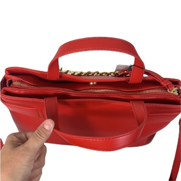 - NWT Red Love Moschino Borsa Pu Rosso Heart Purse Handbag Satchel - Picture 7 of 13